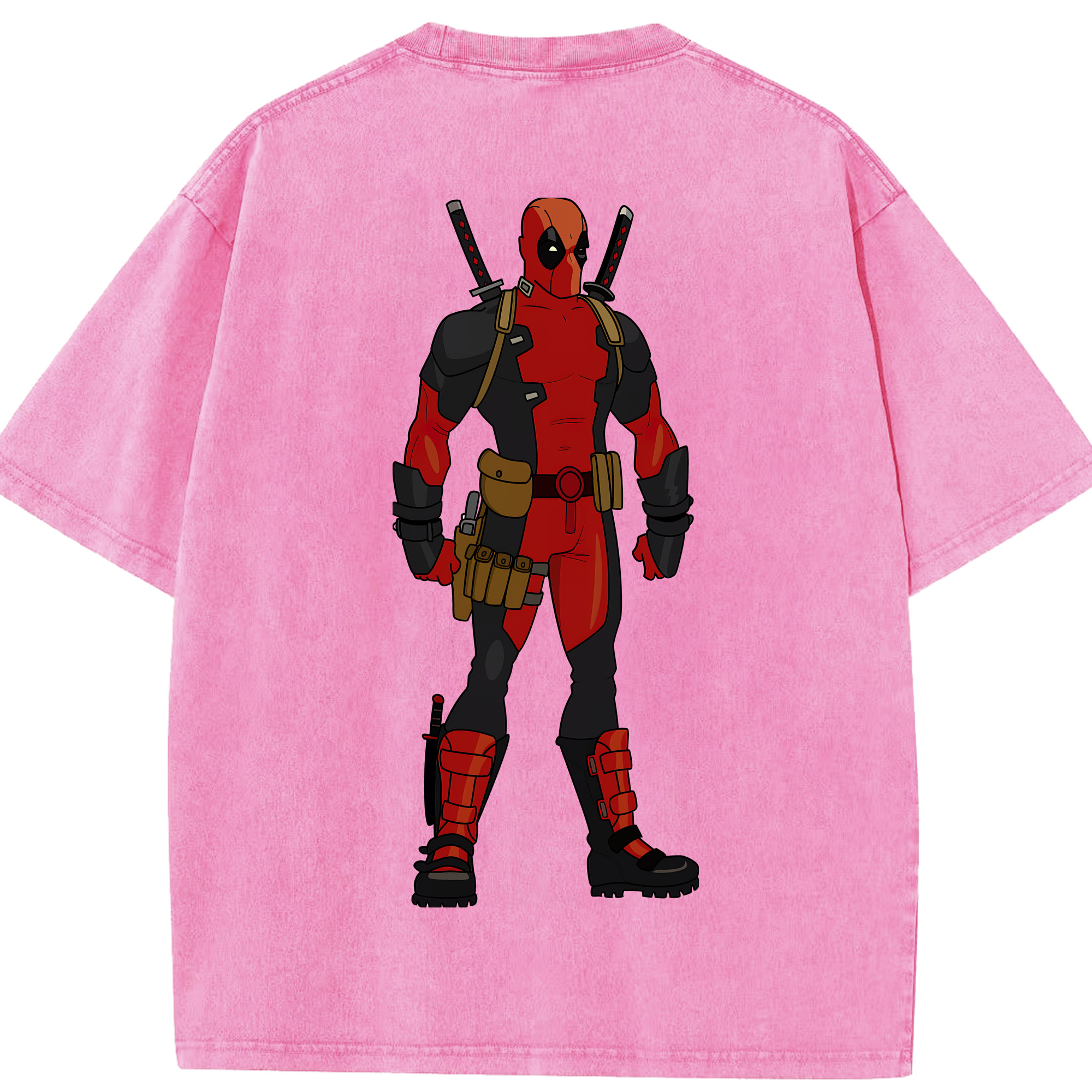 （画像用） Deadpool デッドプール 綿100% ヴィンテージ風 半袖Tシャツ（背面プリント）